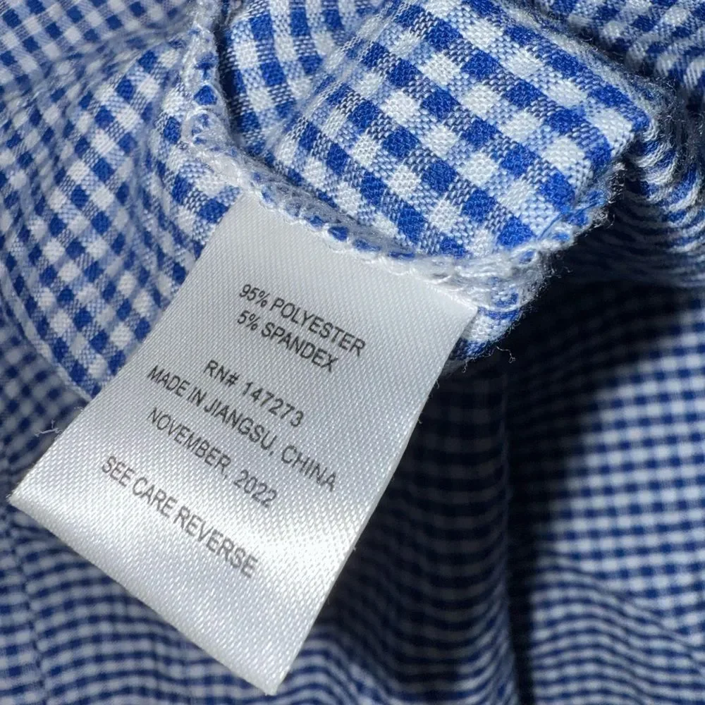 Sunshine Swing Blue Checkered Whale Toddler Girl’s Dress Size 4T EUC